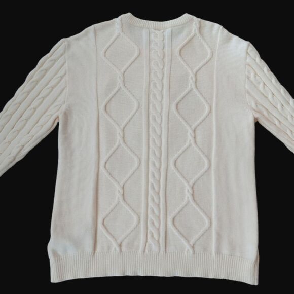 Disney parks Minnie mouse Cable Knit Cream Sweater Size XL - Picture 2 of 9